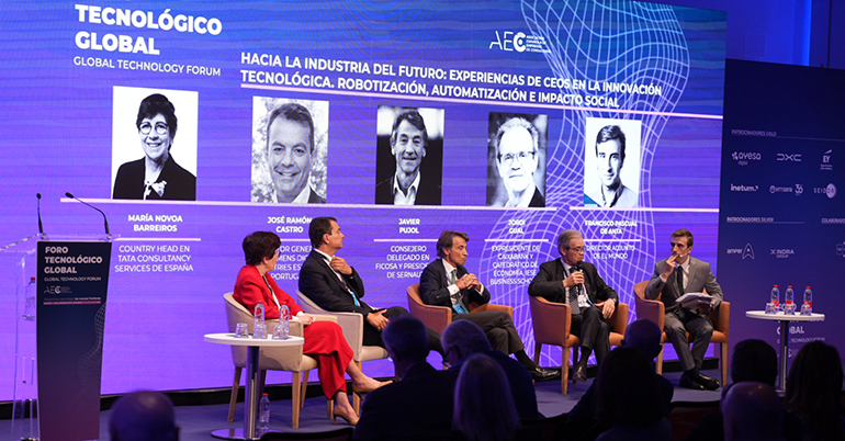 Las grandes empresas reivindican más inversión en IA y talento para que España pueda competir en el mundo  · CEO y altos directivos plantean en el Foro Tecnológico Global el desafío de la soberanía europea ante la dependencia de modelos extranjeros, y pro